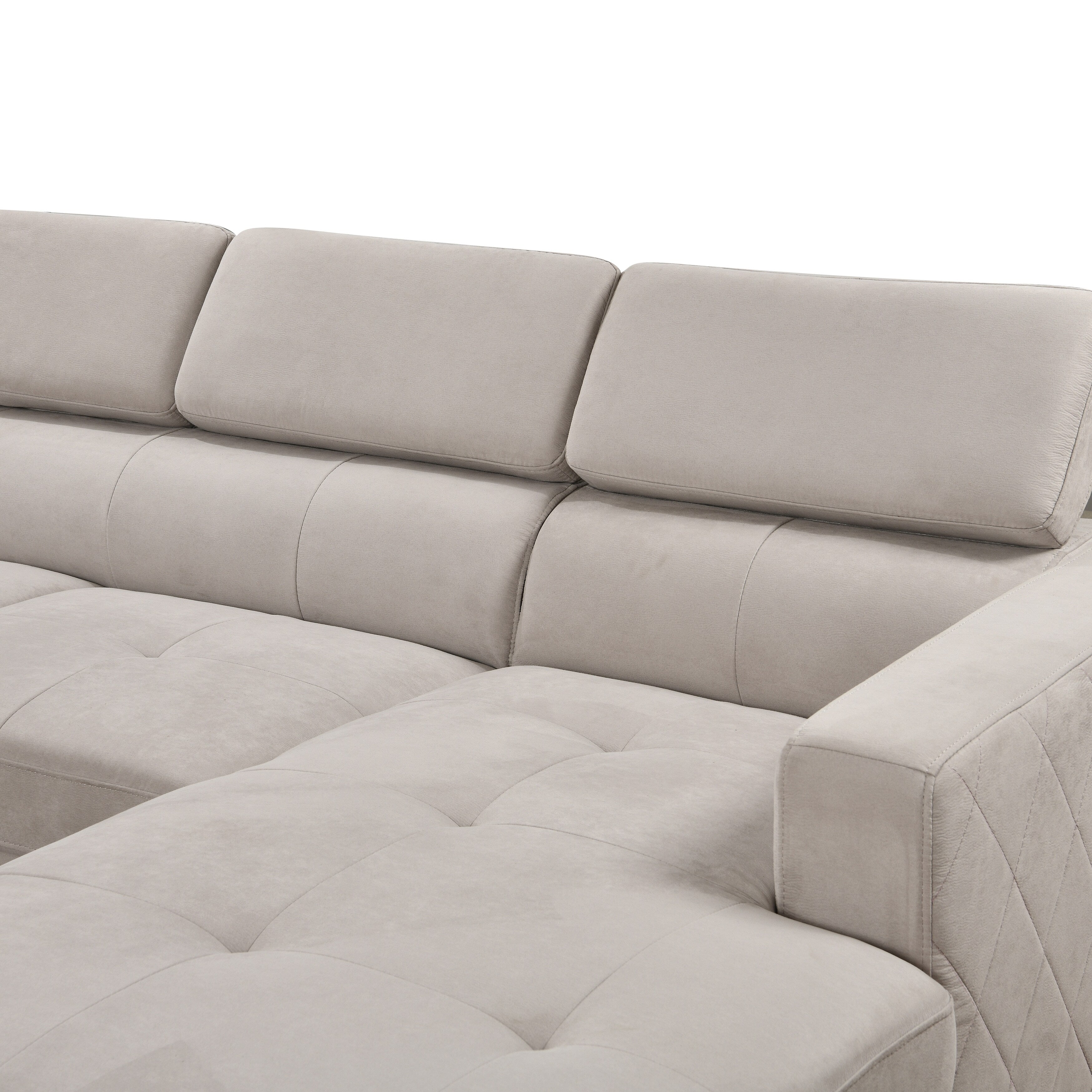 Canapé sectionnel surdimensionné Roomfitters 122 avec rangement pour méridienne, canapé contemporain en U 7 places