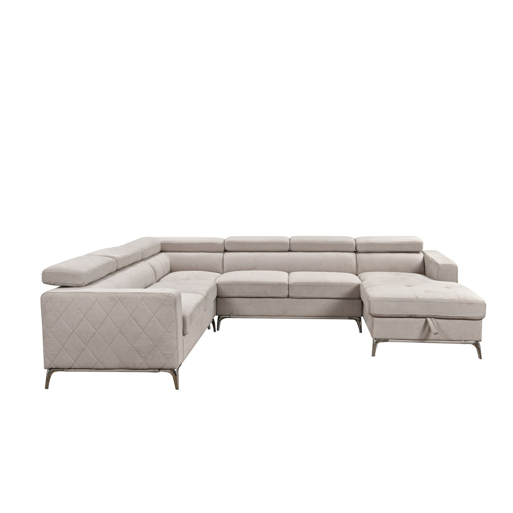 Canapé sectionnel surdimensionné Roomfitters 122 avec rangement pour méridienne, canapé contemporain en U 7 places