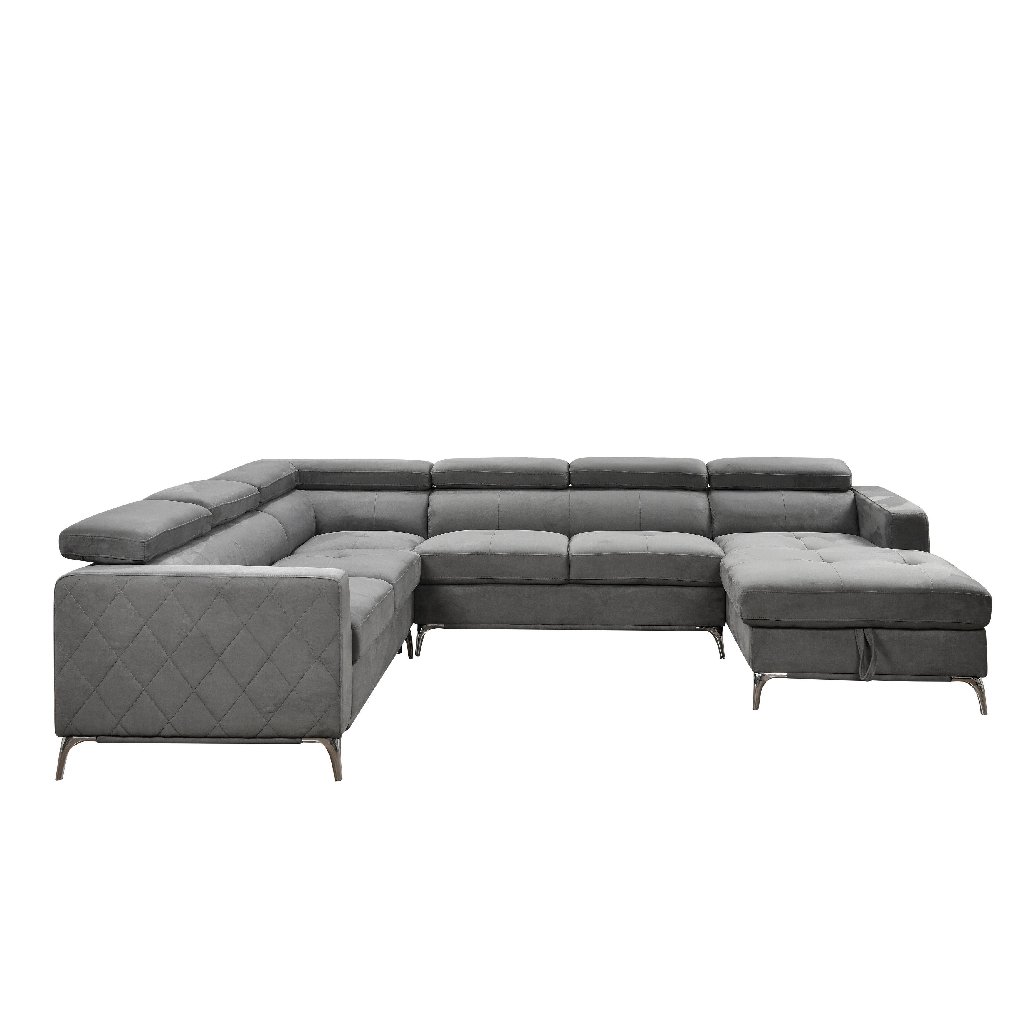 Canapé sectionnel surdimensionné Roomfitters 122 avec rangement pour méridienne, canapé contemporain en U 7 places