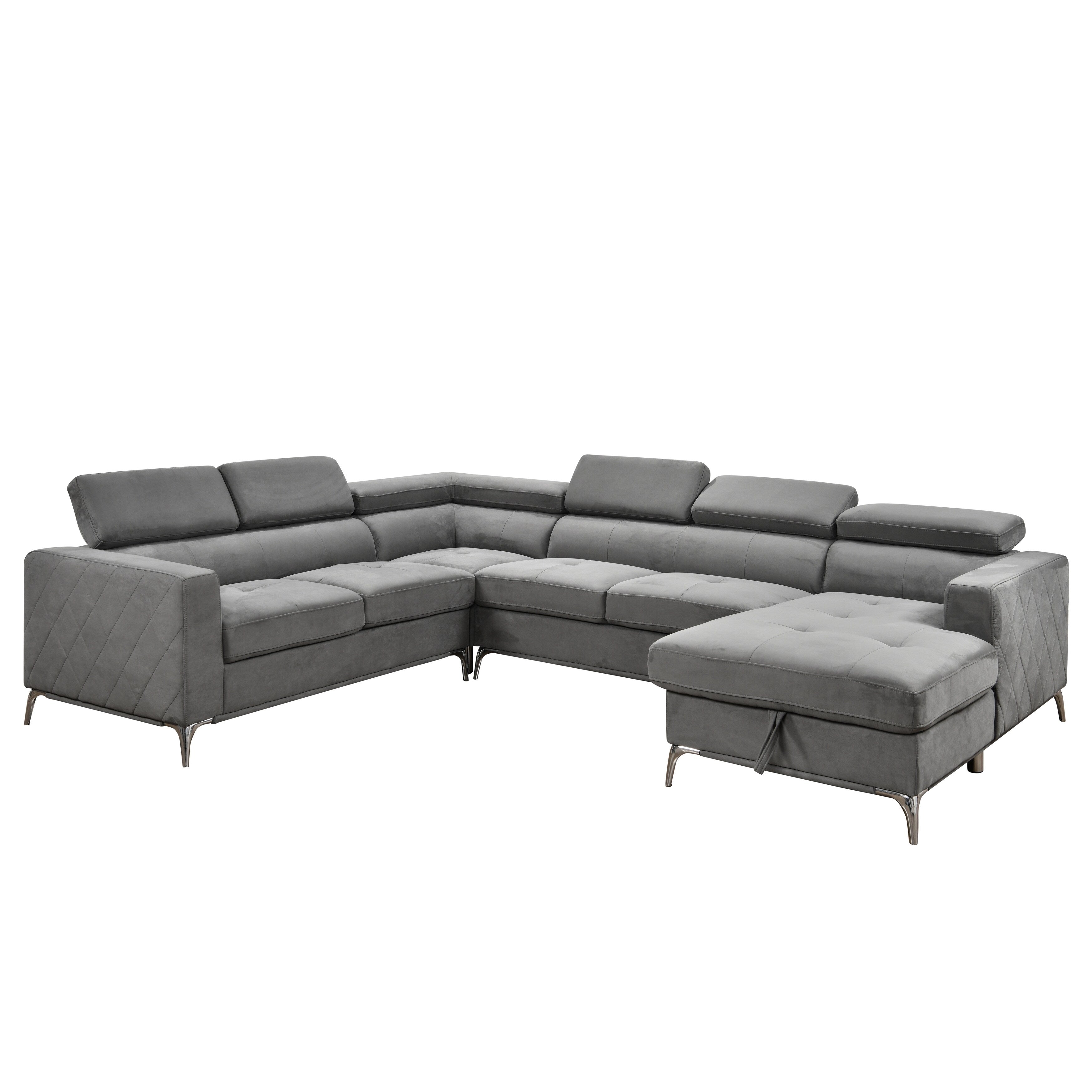 Canapé sectionnel surdimensionné Roomfitters 122 avec rangement pour méridienne, canapé contemporain en U 7 places