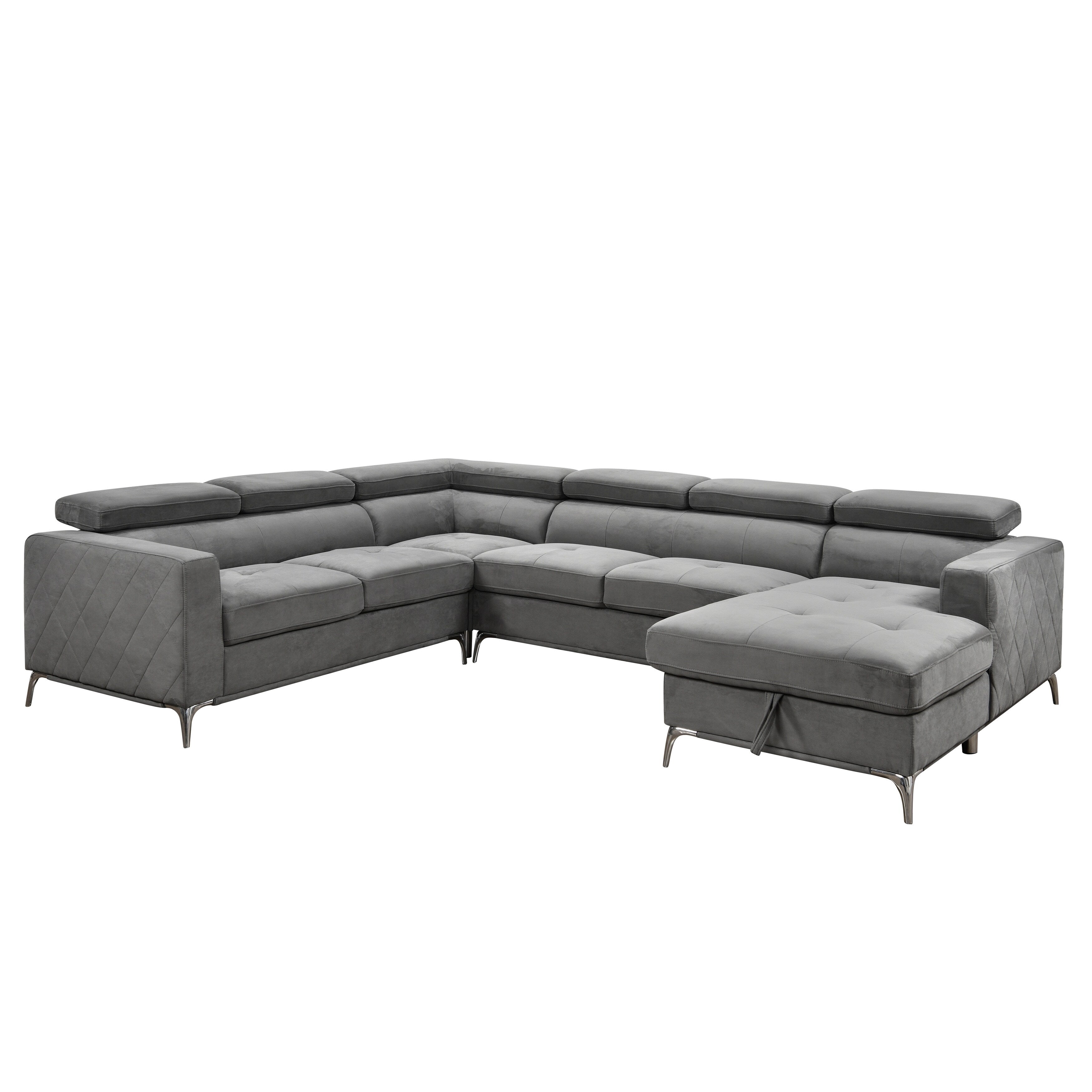 Canapé sectionnel surdimensionné Roomfitters 122 avec rangement pour méridienne, canapé contemporain en U 7 places