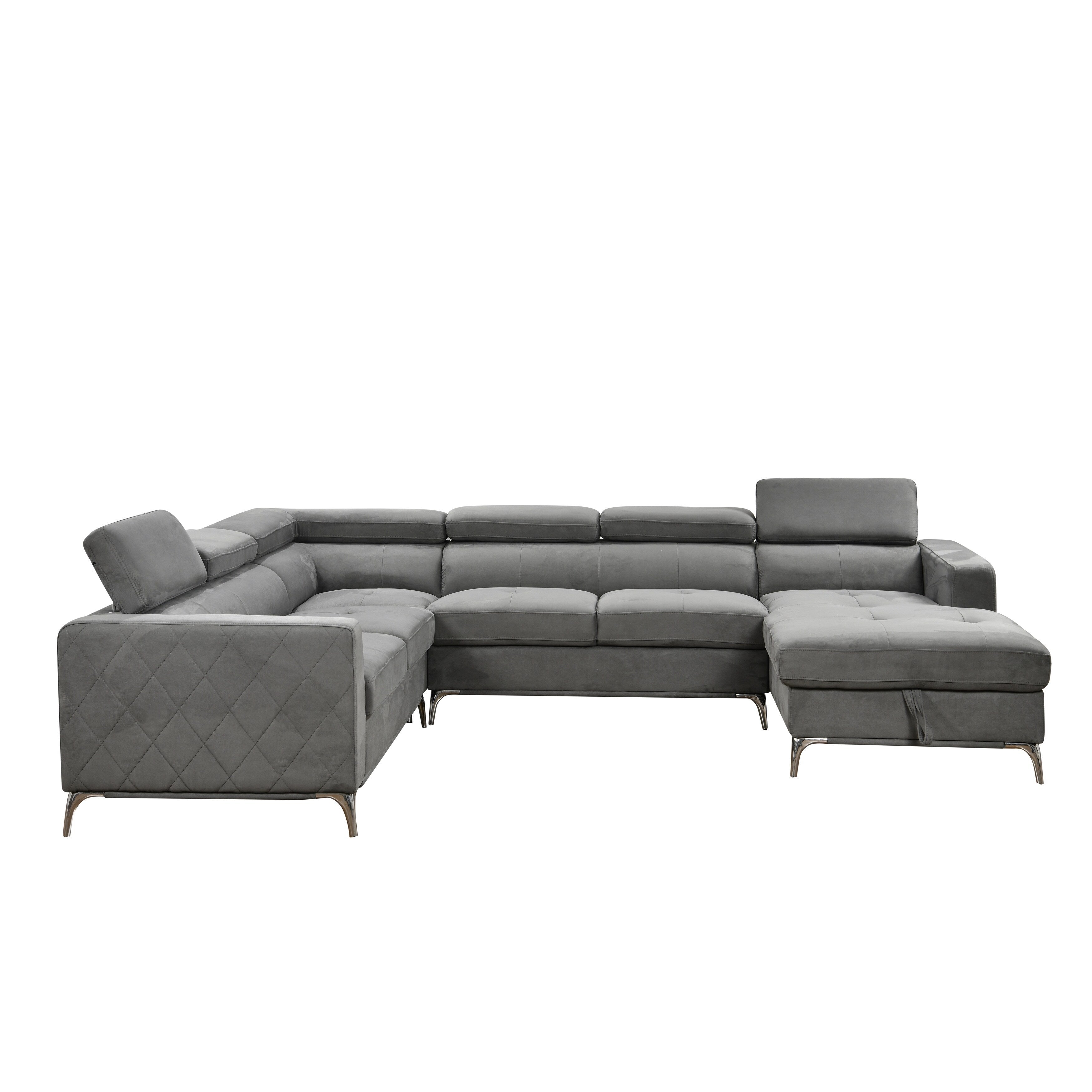 Canapé sectionnel surdimensionné Roomfitters 122 avec rangement pour méridienne, canapé contemporain en U 7 places