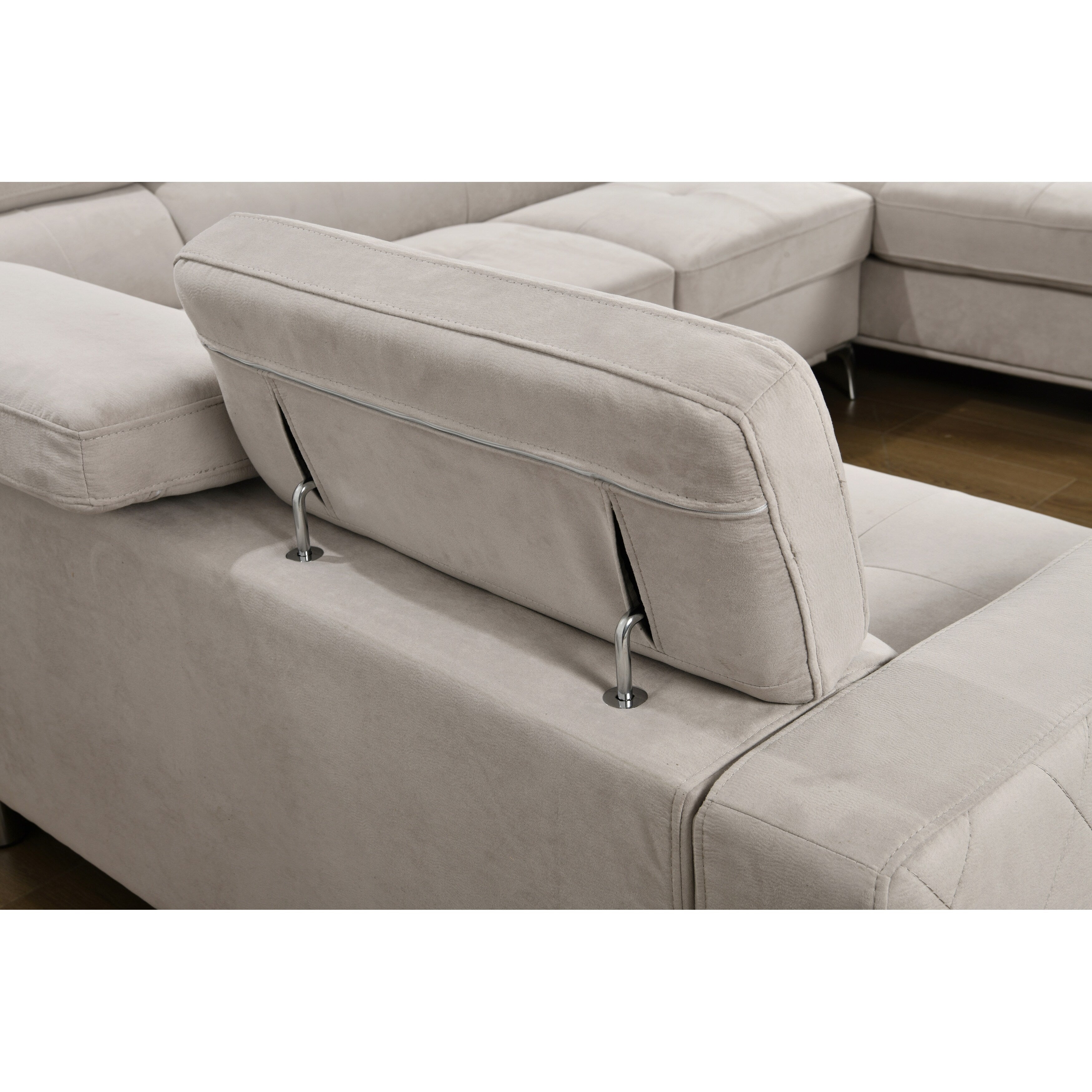 Canapé sectionnel surdimensionné Roomfitters 122 avec rangement pour méridienne, canapé contemporain en U 7 places