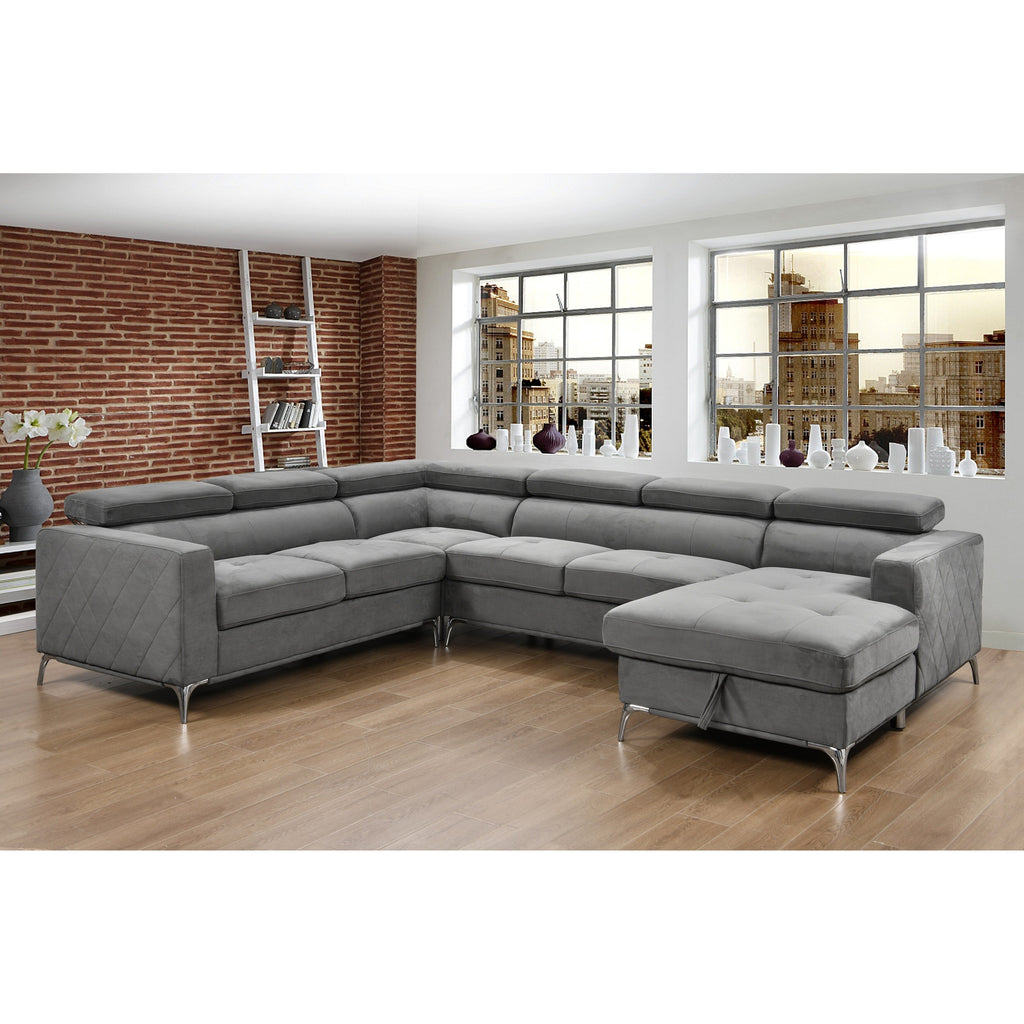 Canapé sectionnel surdimensionné Roomfitters 122 avec rangement pour méridienne, canapé contemporain en U 7 places