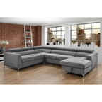 Canapé sectionnel surdimensionné Roomfitters 122 avec rangement pour méridienne, canapé contemporain en U 7 places