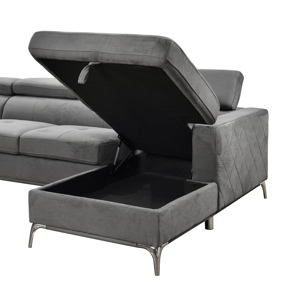 Canapé sectionnel surdimensionné Roomfitters 122 avec rangement pour méridienne, canapé contemporain en U 7 places