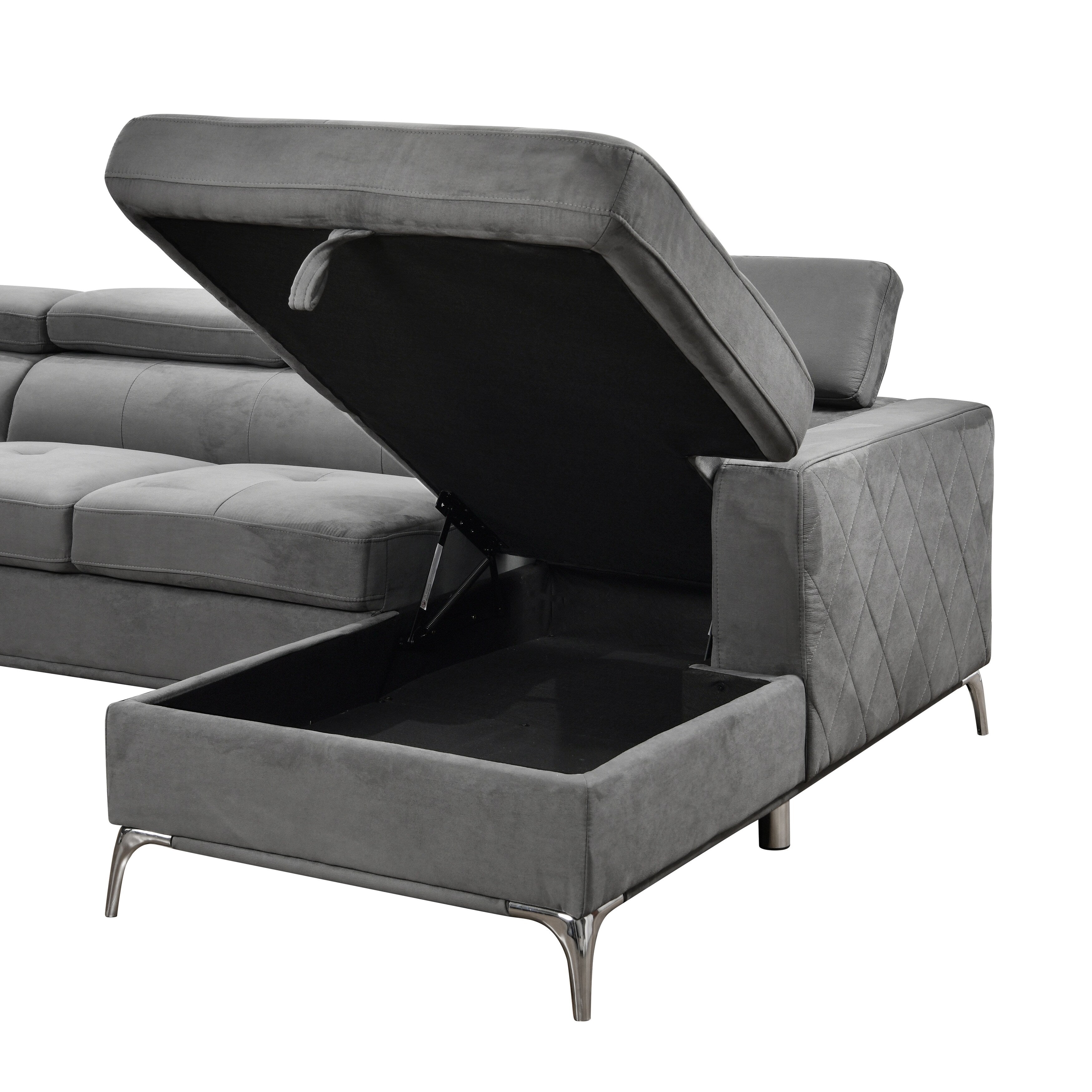 Canapé sectionnel surdimensionné Roomfitters 122 avec rangement pour méridienne, canapé contemporain en U 7 places