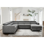Canapé sectionnel surdimensionné Roomfitters 122 avec rangement pour méridienne, canapé contemporain en U 7 places