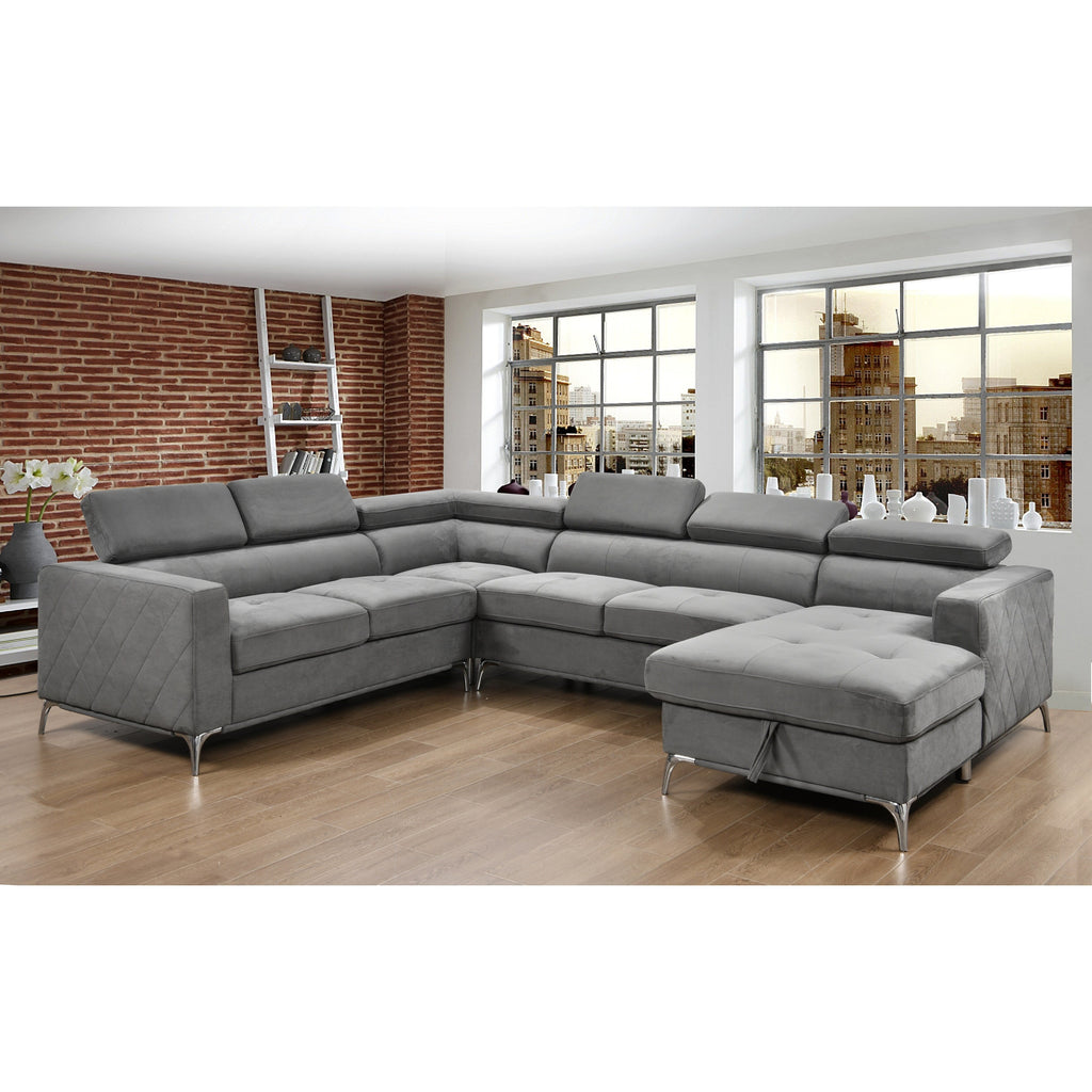 Canapé sectionnel surdimensionné Roomfitters 122 avec rangement pour méridienne, canapé contemporain en U 7 places