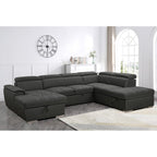 Canapé modulable réversible 7 places Roomfitters 128 en U avec repose-pieds, gris