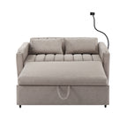 Canapé-lit convertible Roomfitters avec ports USB, poches latérales, porte-gobelets et support de téléphone pivotant pour le salon