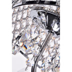 Lustre tambour à perles rondes avec cristaux suspendus