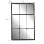 Miroir mural décoratif en métal brun rustique avec cadre en métal brun rustique - 37,75 H x 23,8 L x 1 P
