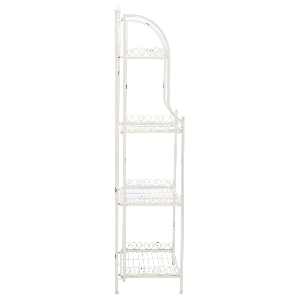 Étagère de boulangerie d'extérieur à 4 niveaux en fer forgé victorien SAFAVIEH Bryn - 25 po L x 15 po P x 63 po H - 25L x 15P x 63H