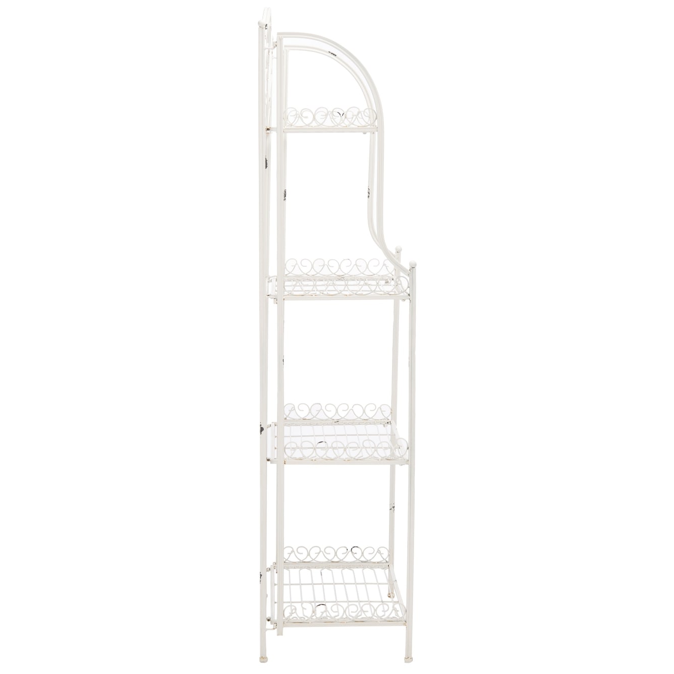 Étagère de boulangerie d'extérieur à 4 niveaux en fer forgé victorien SAFAVIEH Bryn - 25 po L x 15 po P x 63 po H - 25L x 15P x 63H