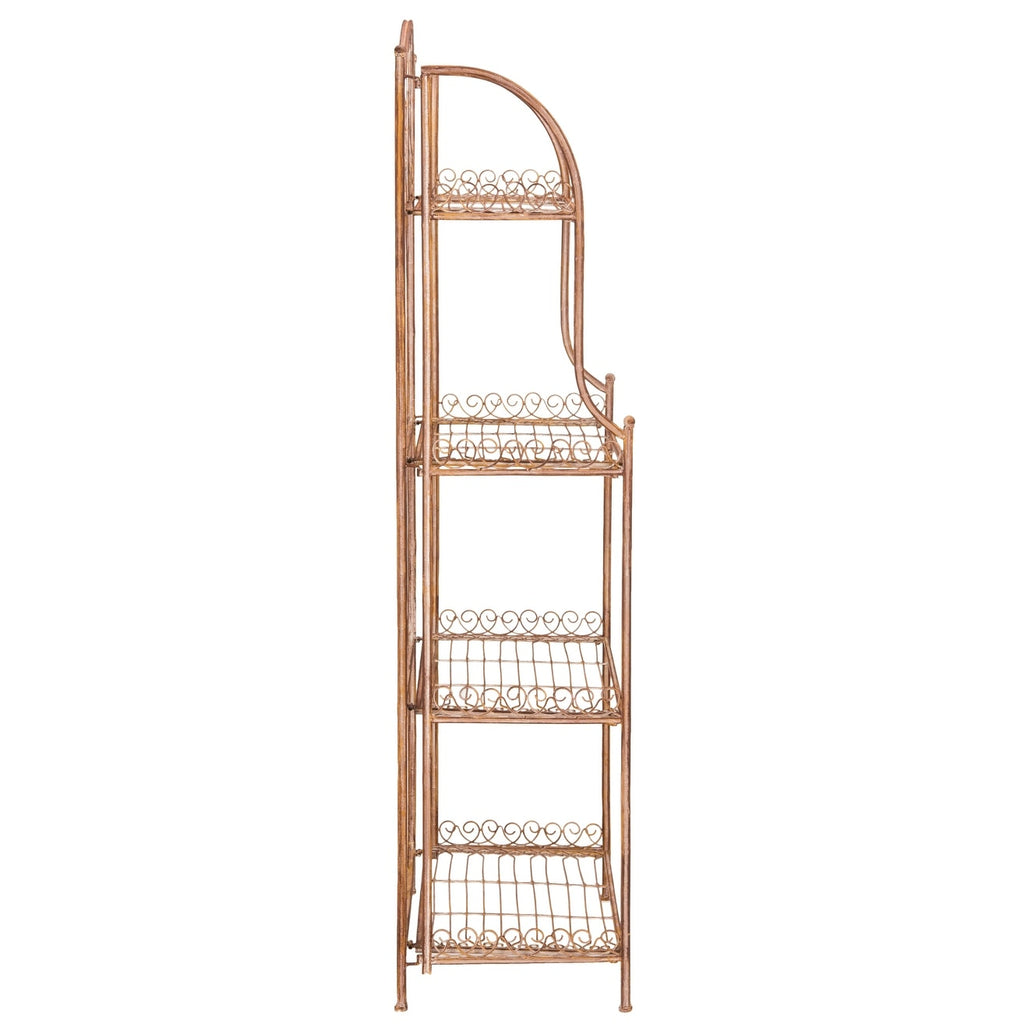 Étagère de boulangerie d'extérieur à 4 niveaux en fer forgé victorien SAFAVIEH Bryn - 25 po L x 15 po P x 63 po H - 25L x 15P x 63H