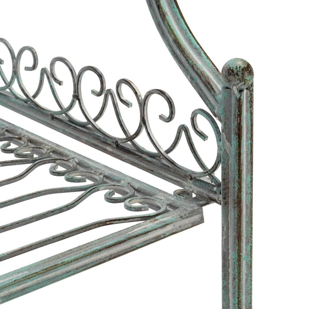 Étagère de boulangerie d'extérieur à 4 niveaux en fer forgé victorien SAFAVIEH Bryn - 25 po L x 15 po P x 63 po H - 25L x 15P x 63H