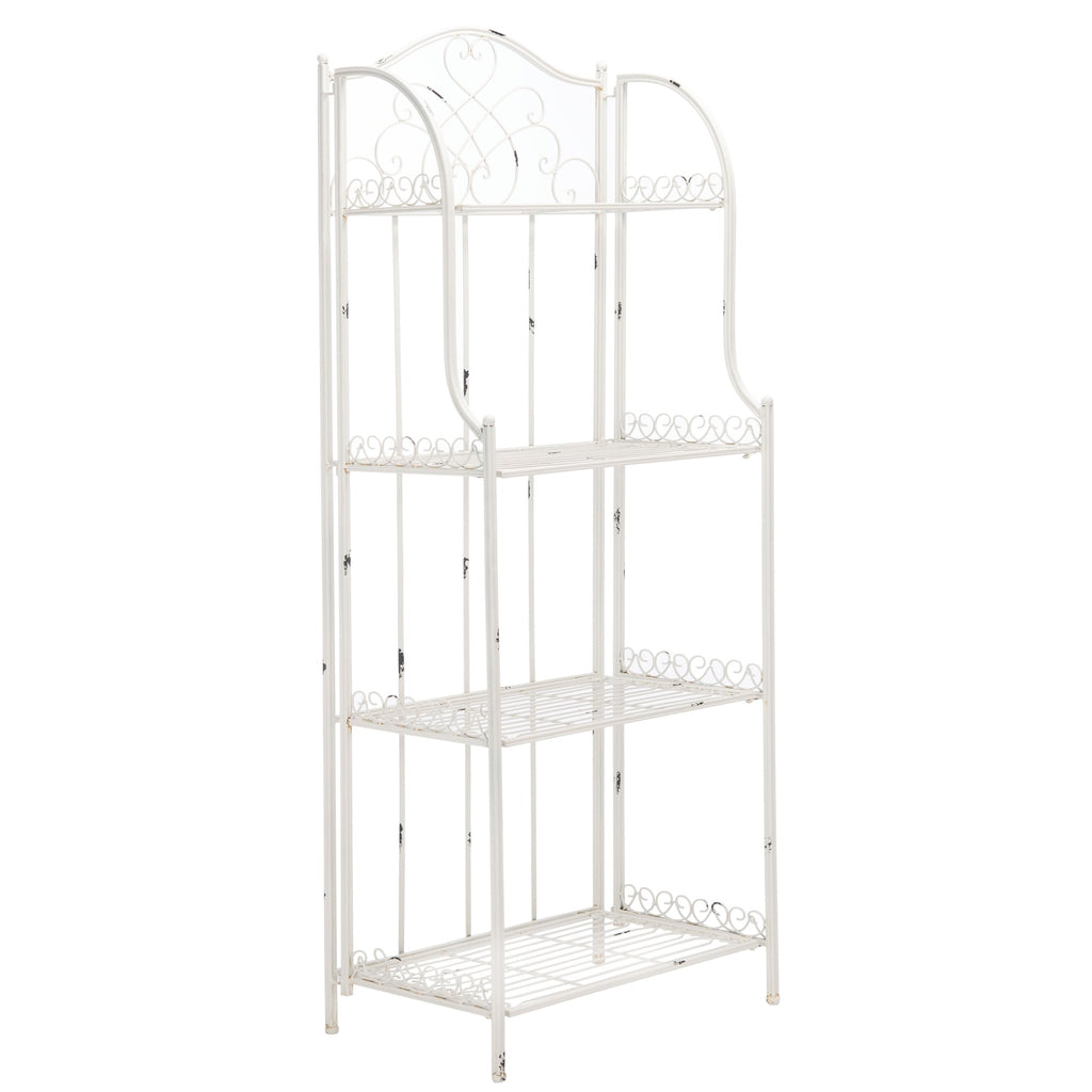 Étagère de boulangerie d'extérieur à 4 niveaux en fer forgé victorien SAFAVIEH Bryn - 25 po L x 15 po P x 63 po H - 25L x 15P x 63H