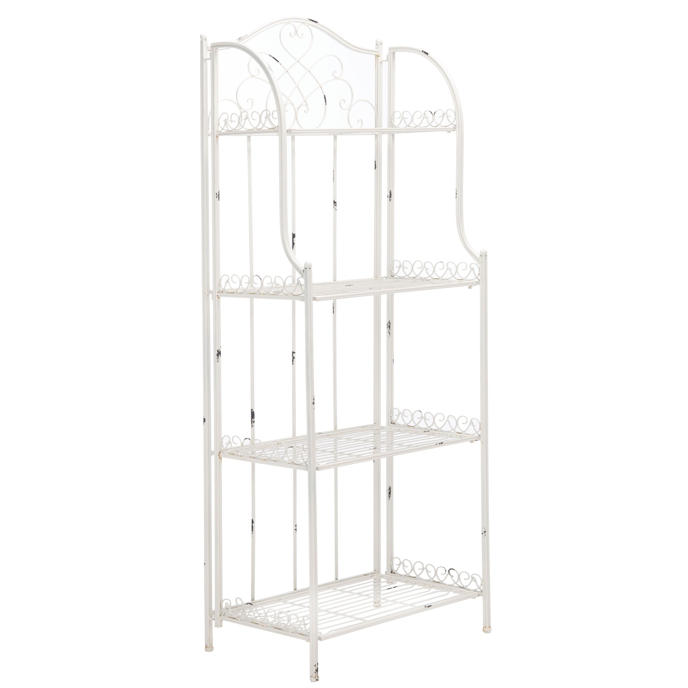 Étagère de boulangerie d'extérieur à 4 niveaux en fer forgé victorien SAFAVIEH Bryn - 25 po L x 15 po P x 63 po H - 25L x 15P x 63H