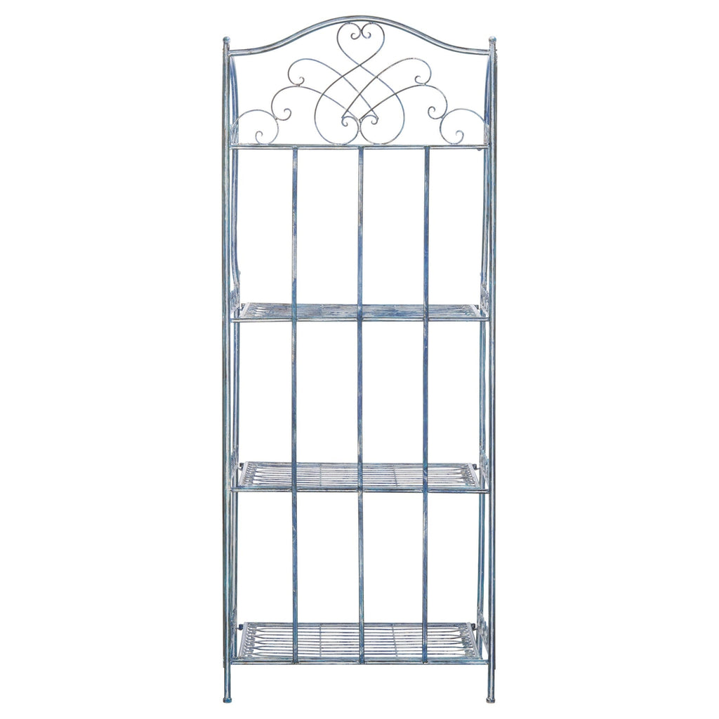Étagère de boulangerie d'extérieur à 4 niveaux en fer forgé victorien SAFAVIEH Bryn - 25 po L x 15 po P x 63 po H - 25L x 15P x 63H