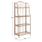 Étagère de boulangerie d'extérieur à 4 niveaux en fer forgé victorien SAFAVIEH Bryn - 25 po L x 15 po P x 63 po H - 25L x 15P x 63H