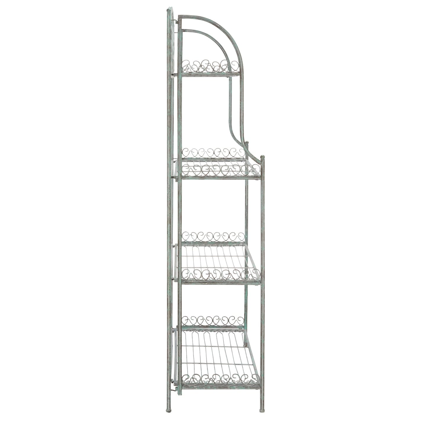 Étagère de boulangerie d'extérieur à 4 niveaux en fer forgé victorien SAFAVIEH Bryn - 25 po L x 15 po P x 63 po H - 25L x 15P x 63H