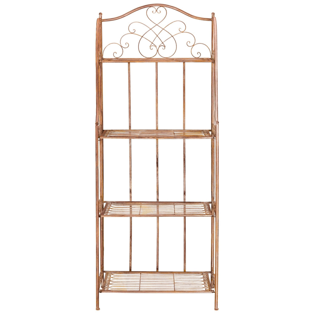 Étagère de boulangerie d'extérieur à 4 niveaux en fer forgé victorien SAFAVIEH Bryn - 25 po L x 15 po P x 63 po H - 25L x 15P x 63H