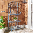 Étagère de boulangerie d'extérieur à 4 niveaux en fer forgé victorien SAFAVIEH Bryn - 25 po L x 15 po P x 63 po H - 25L x 15P x 63H