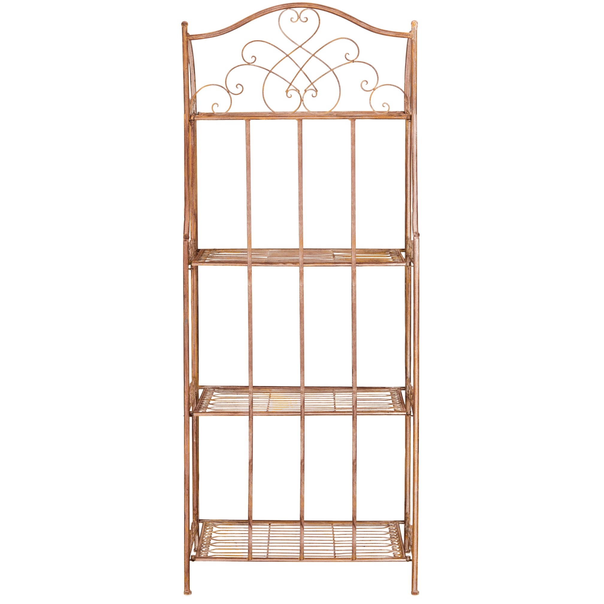 Étagère de boulangerie d'extérieur à 4 niveaux en fer forgé victorien SAFAVIEH Bryn - 25 po L x 15 po P x 63 po H - 25L x 15P x 63H