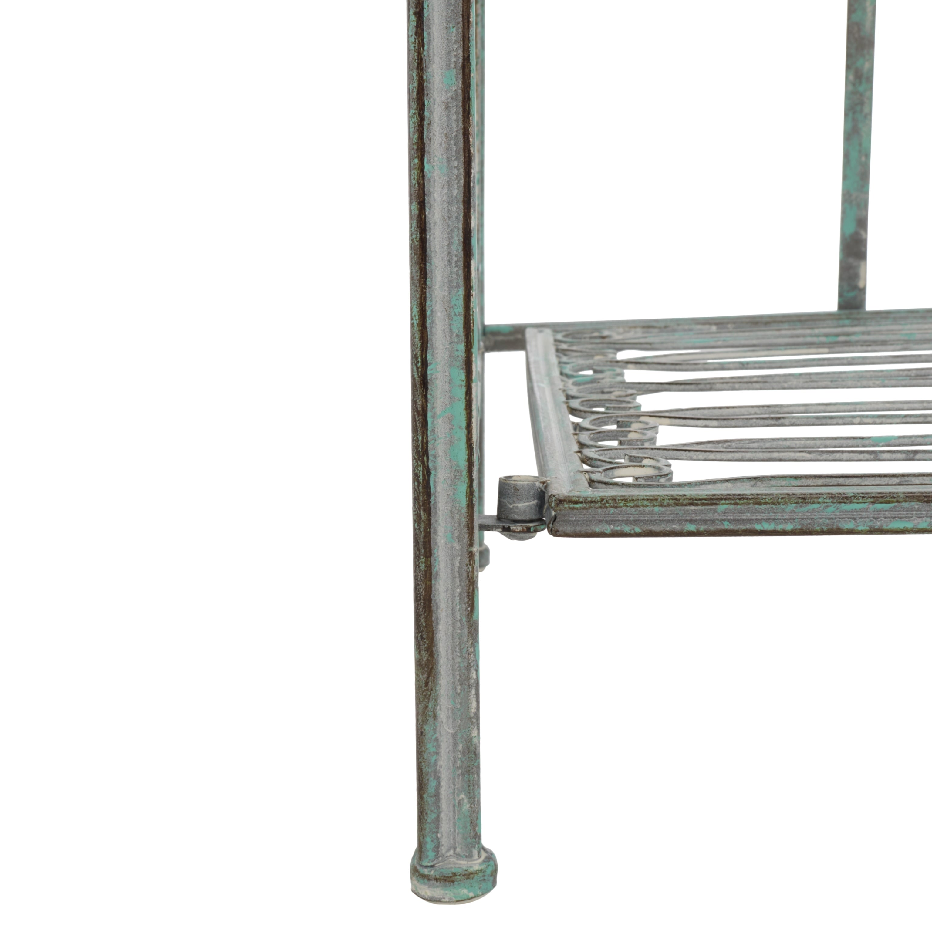 Étagère de boulangerie d'extérieur à 4 niveaux en fer forgé victorien SAFAVIEH Bryn - 25 po L x 15 po P x 63 po H - 25L x 15P x 63H