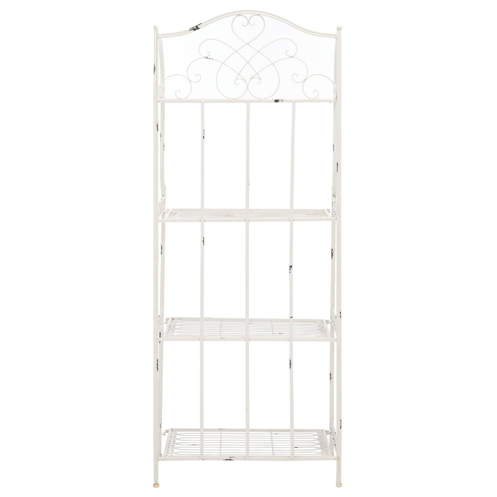 Étagère de boulangerie d'extérieur à 4 niveaux en fer forgé victorien SAFAVIEH Bryn - 25 po L x 15 po P x 63 po H - 25L x 15P x 63H