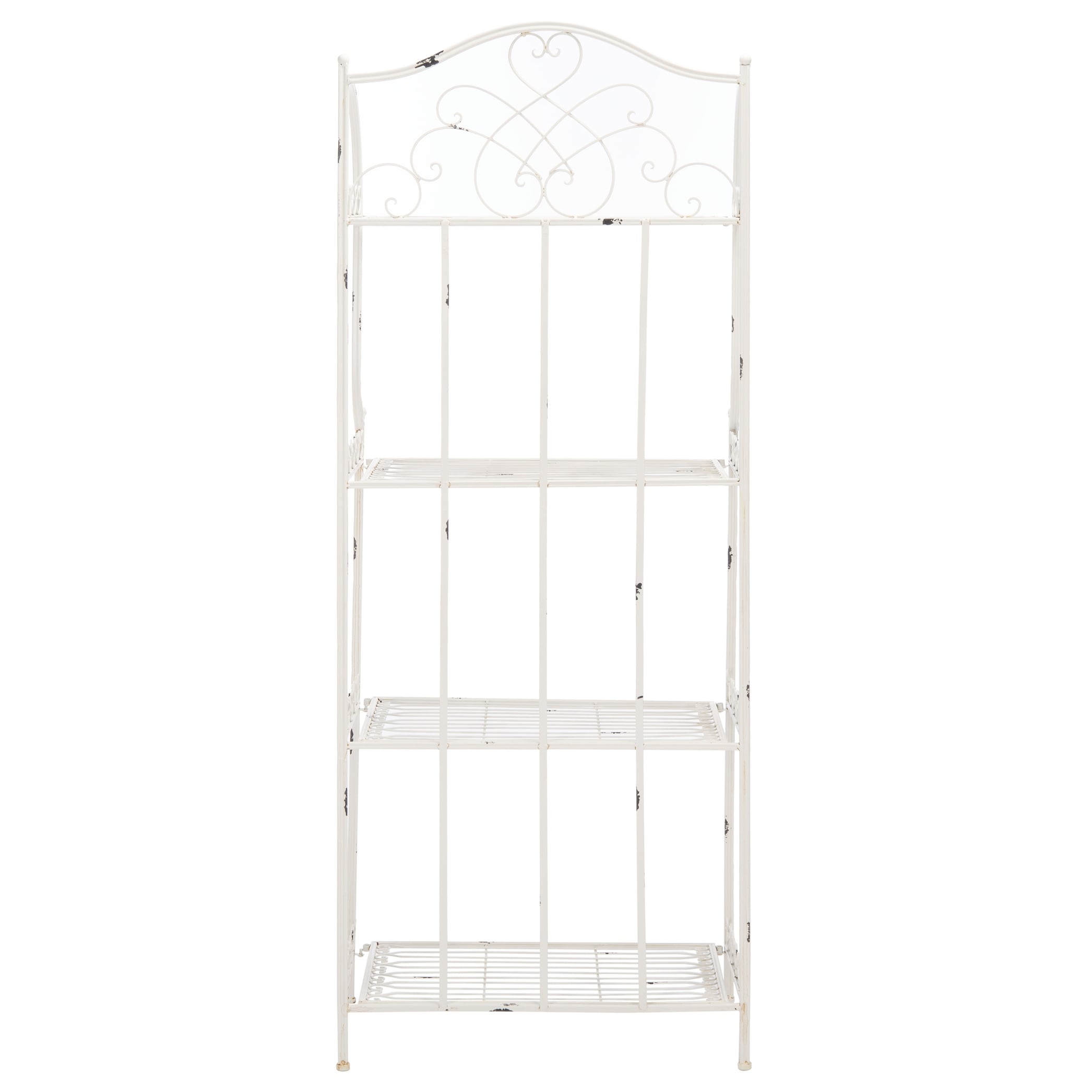 Étagère de boulangerie d'extérieur à 4 niveaux en fer forgé victorien SAFAVIEH Bryn - 25 po L x 15 po P x 63 po H - 25L x 15P x 63H
