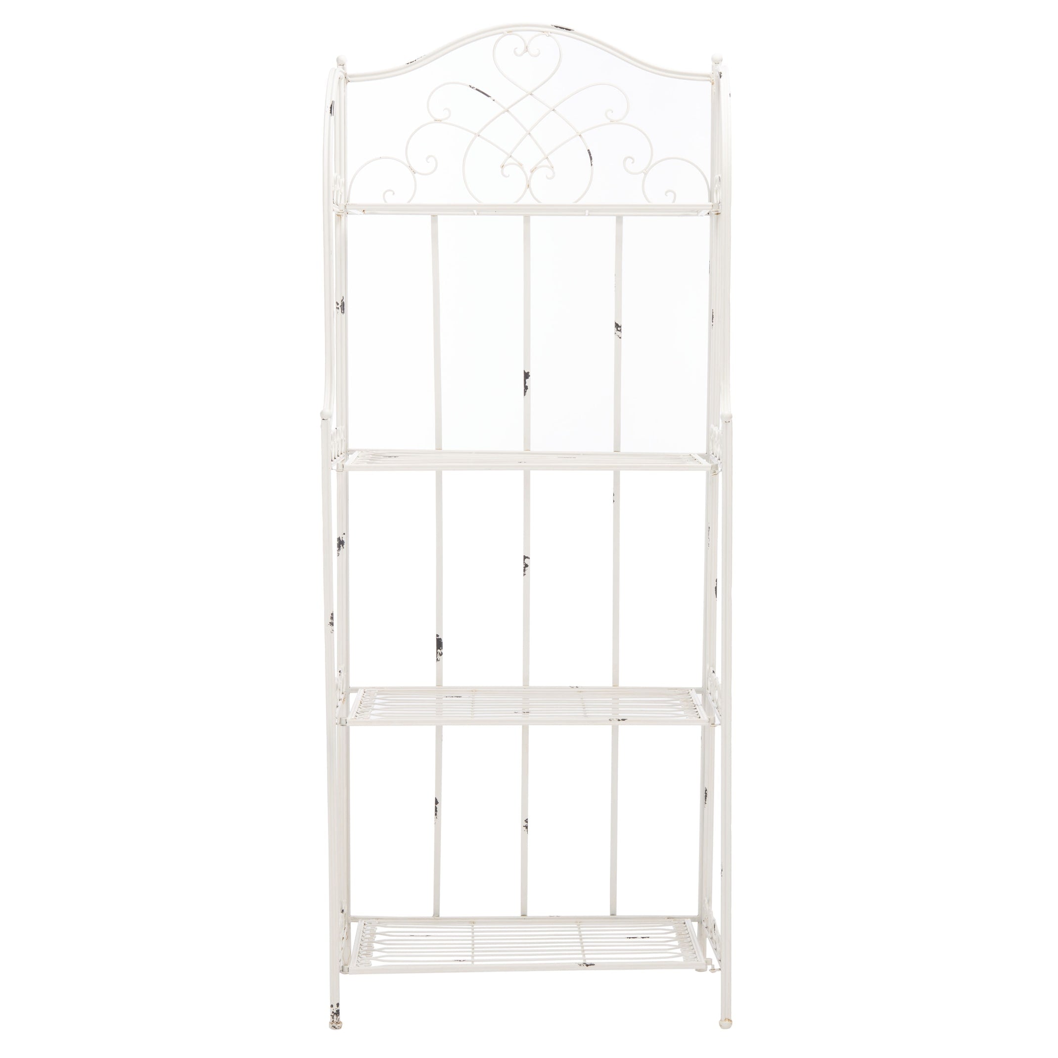 Étagère de boulangerie d'extérieur à 4 niveaux en fer forgé victorien SAFAVIEH Bryn - 25 po L x 15 po P x 63 po H - 25L x 15P x 63H