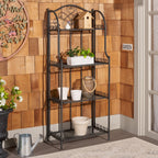 Étagère de boulangerie d'extérieur à 4 niveaux en fer forgé victorien SAFAVIEH Bryn - 25 po L x 15 po P x 63 po H - 25L x 15P x 63H