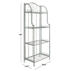 Étagère de boulangerie d'extérieur à 4 niveaux en fer forgé victorien SAFAVIEH Bryn - 25 po L x 15 po P x 63 po H - 25L x 15P x 63H