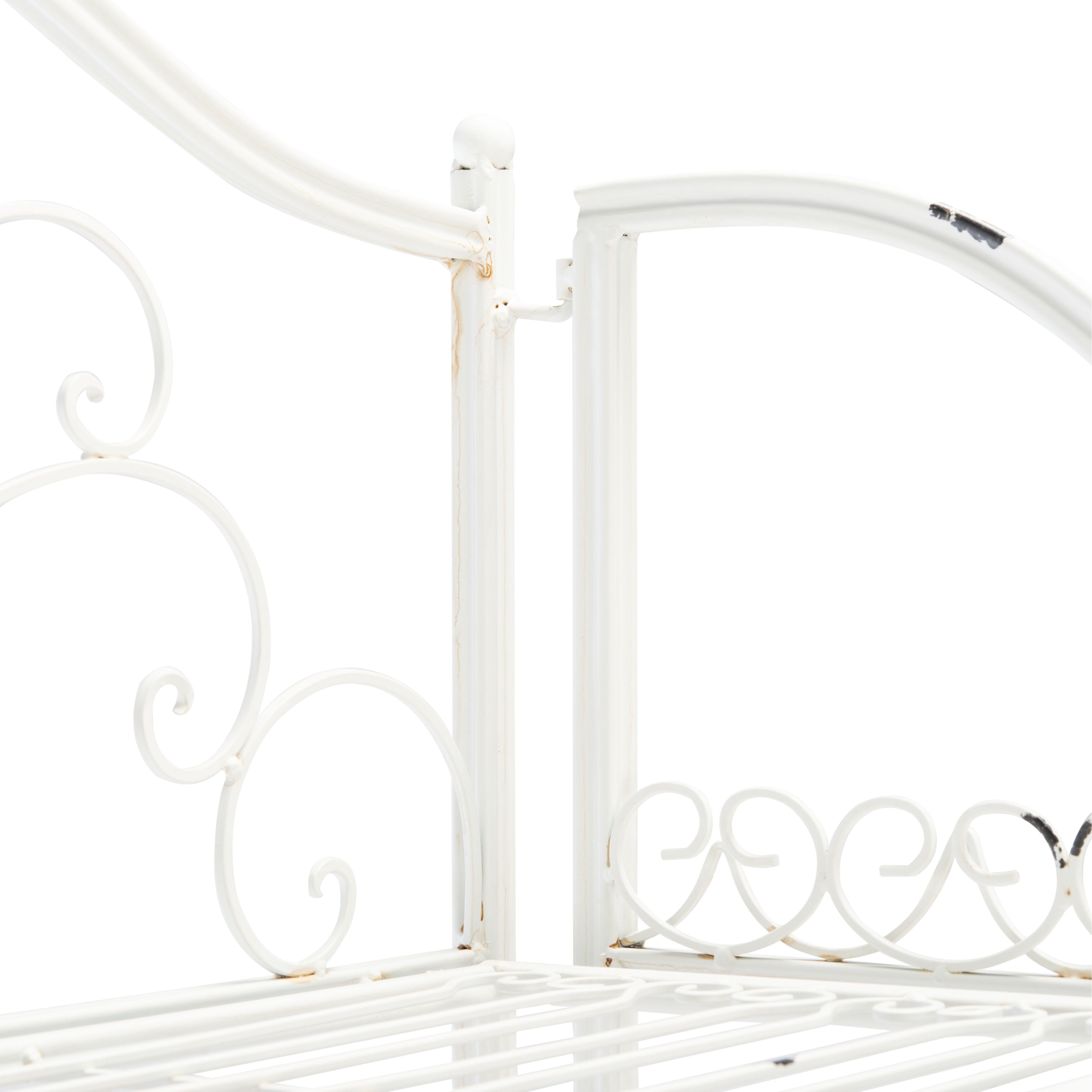 Étagère de boulangerie d'extérieur à 4 niveaux en fer forgé victorien SAFAVIEH Bryn - 25 po L x 15 po P x 63 po H - 25L x 15P x 63H