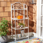 Étagère de boulangerie d'extérieur à 4 niveaux en fer forgé victorien SAFAVIEH Bryn - 25 po L x 15 po P x 63 po H - 25L x 15P x 63H