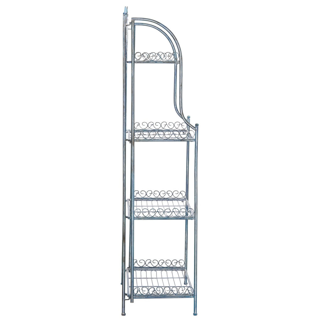 Étagère de boulangerie d'extérieur à 4 niveaux en fer forgé victorien SAFAVIEH Bryn - 25 po L x 15 po P x 63 po H - 25L x 15P x 63H