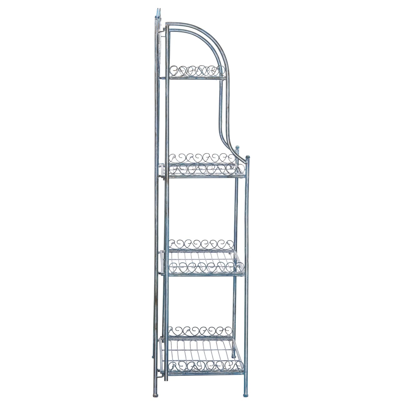 Étagère de boulangerie d'extérieur à 4 niveaux en fer forgé victorien SAFAVIEH Bryn - 25 po L x 15 po P x 63 po H - 25L x 15P x 63H