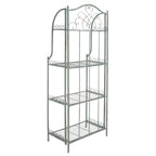 Étagère de boulangerie d'extérieur à 4 niveaux en fer forgé victorien SAFAVIEH Bryn - 25 po L x 15 po P x 63 po H - 25L x 15P x 63H