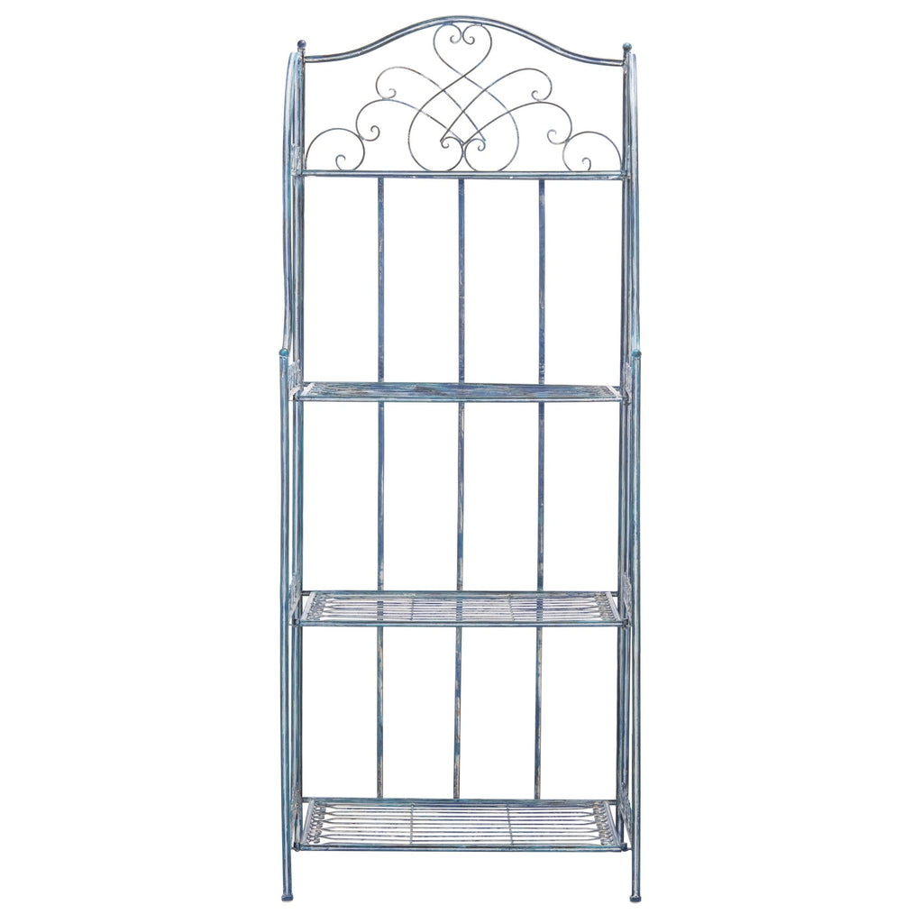 Étagère de boulangerie d'extérieur à 4 niveaux en fer forgé victorien SAFAVIEH Bryn - 25 po L x 15 po P x 63 po H - 25L x 15P x 63H