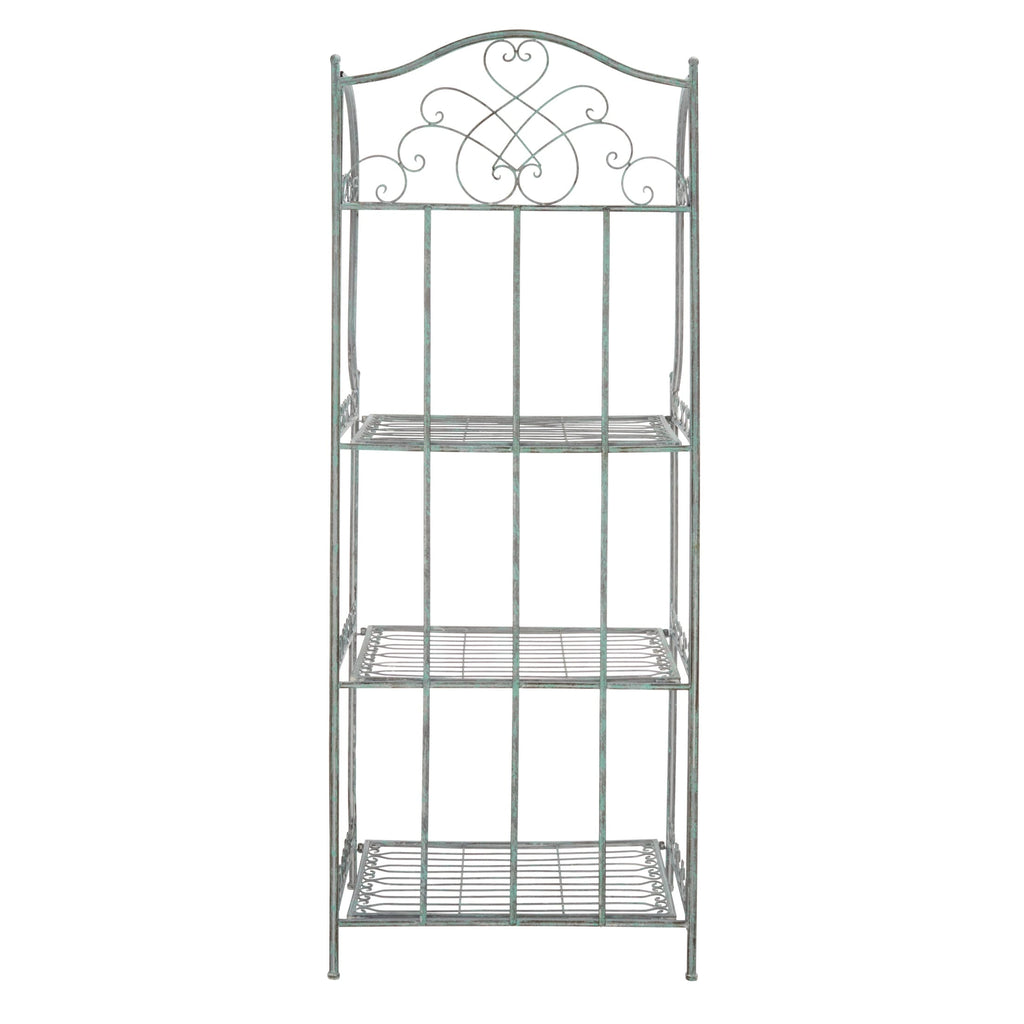 Étagère de boulangerie d'extérieur à 4 niveaux en fer forgé victorien SAFAVIEH Bryn - 25 po L x 15 po P x 63 po H - 25L x 15P x 63H