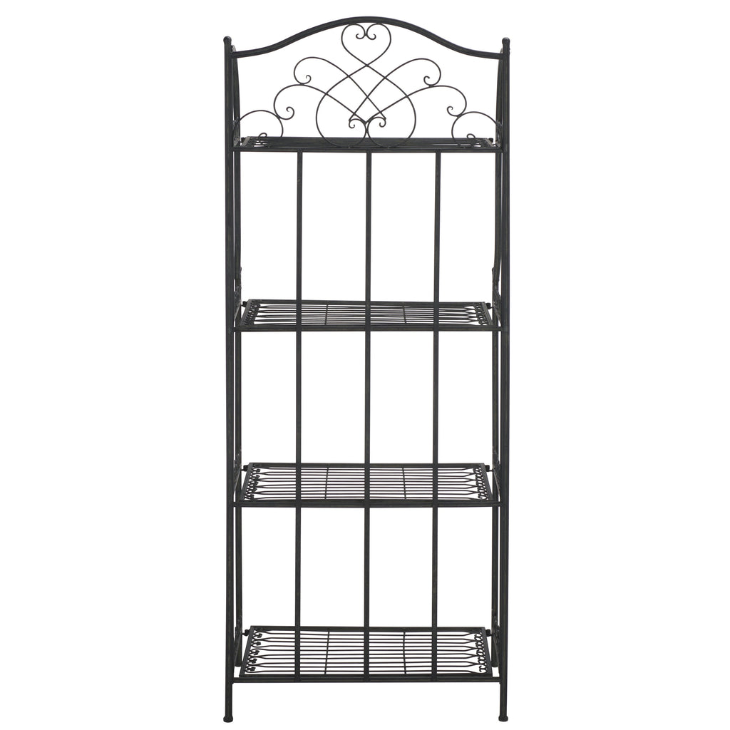 Étagère de boulangerie d'extérieur à 4 niveaux en fer forgé victorien SAFAVIEH Bryn - 25 po L x 15 po P x 63 po H - 25L x 15P x 63H