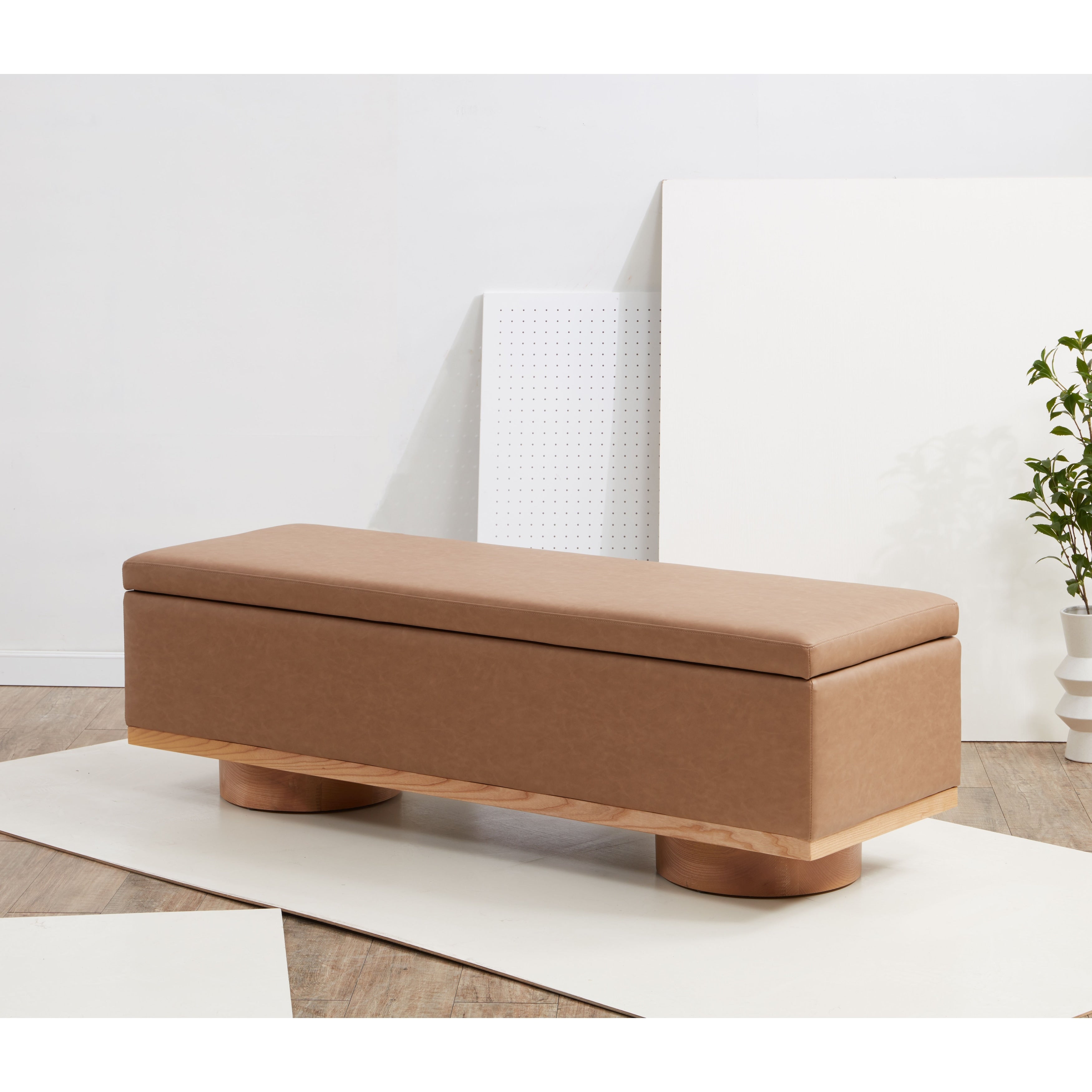 Banc de rangement SAFAVIEH Couture Sunneva Boucle - 61 po L x 20 po P x 19 po H - 61L x 20P x 19H