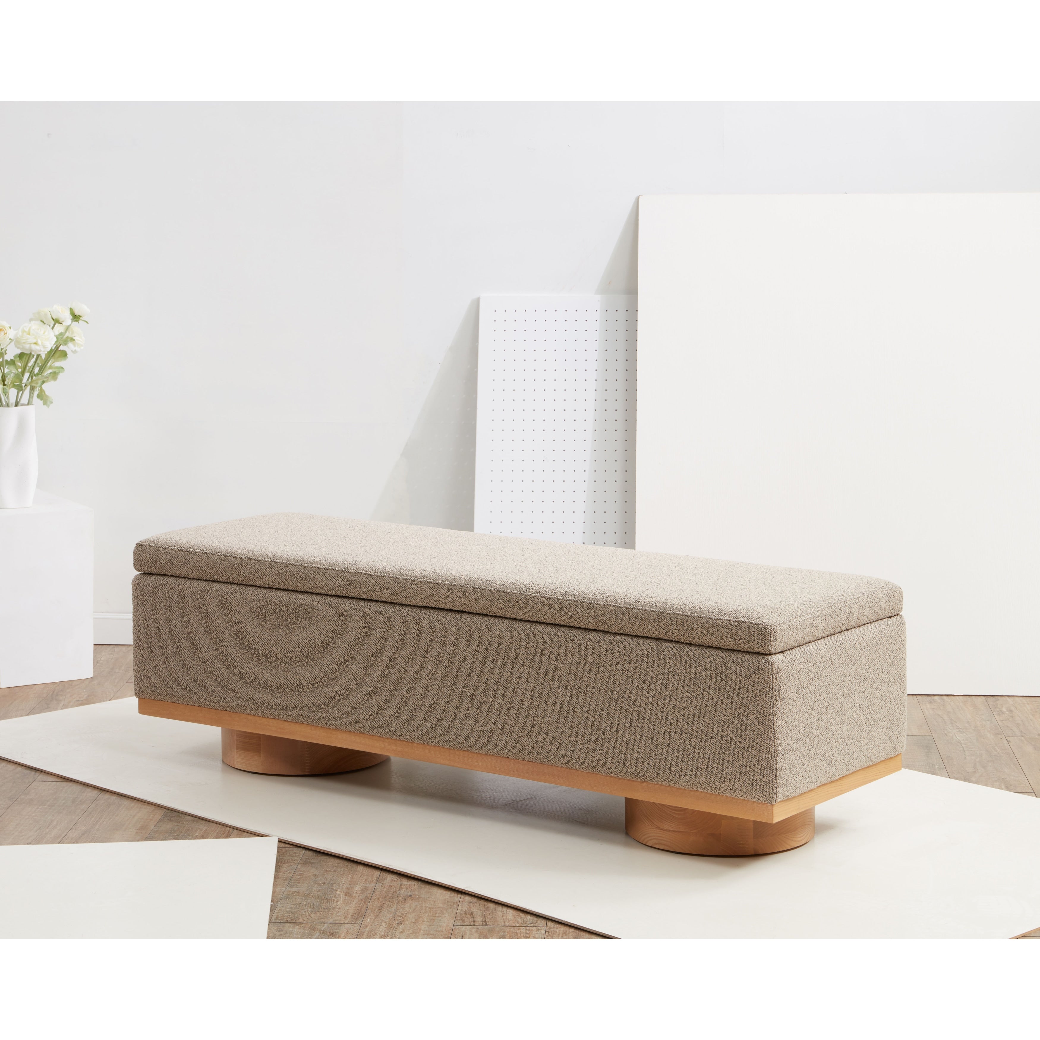 Banc de rangement SAFAVIEH Couture Sunneva Boucle - 61 po L x 20 po P x 19 po H - 61L x 20P x 19H