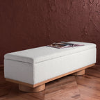 Banc de rangement SAFAVIEH Couture Sunneva Boucle - 61 po L x 20 po P x 19 po H - 61L x 20P x 19H