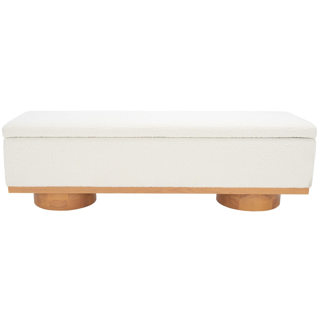 Banc de rangement SAFAVIEH Couture Sunneva Boucle - 61 po L x 20 po P x 19 po H - 61L x 20P x 19H