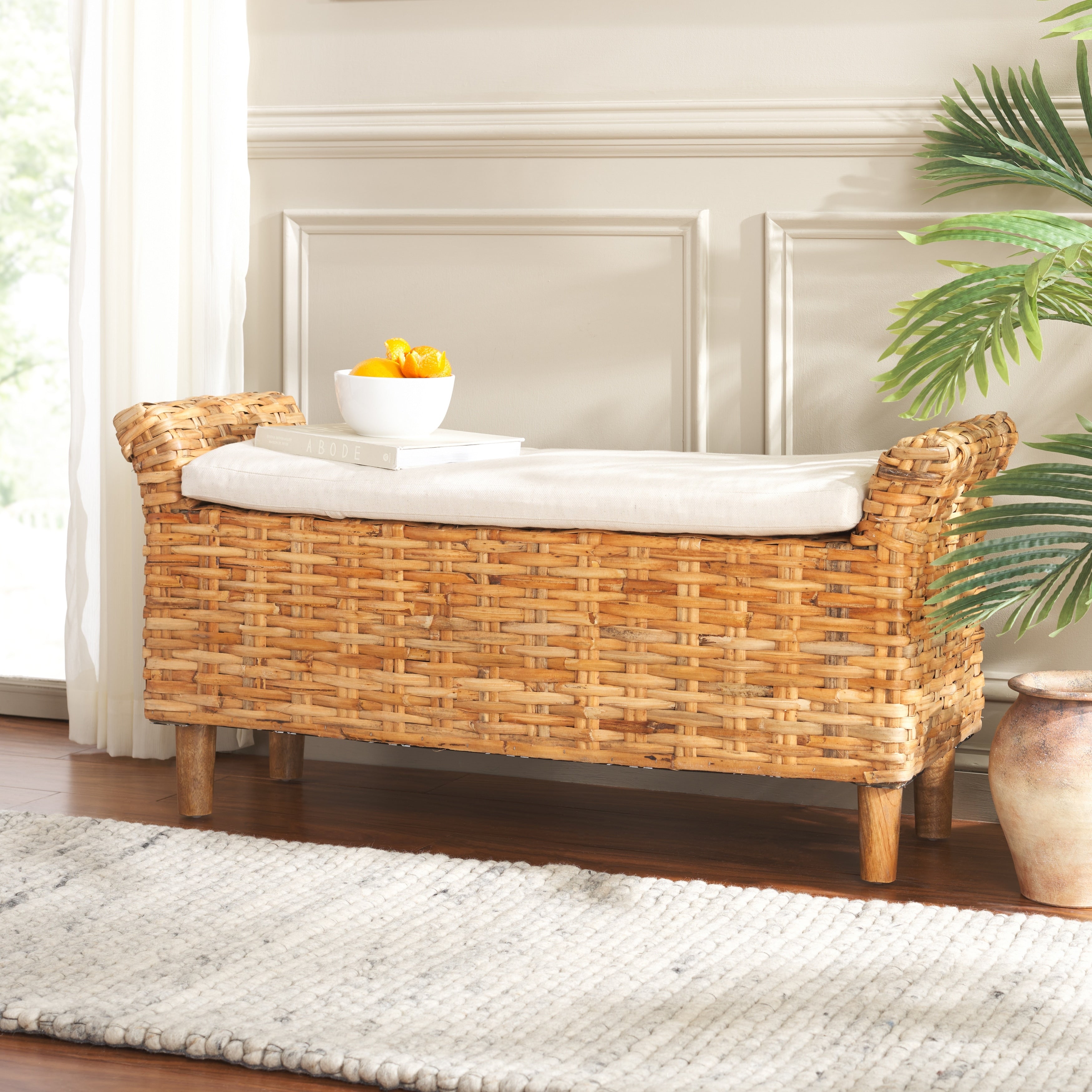 Banc SAFAVIEH Danna Brown - 43,9 x 14,8 x 21,1 - 44 L x 15 P x 21 H