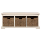 Banc de rangement SAFAVIEH Eola gris/blanc - 47 x 16,1 x 19,9 - 47 L x 16 P x 20 H