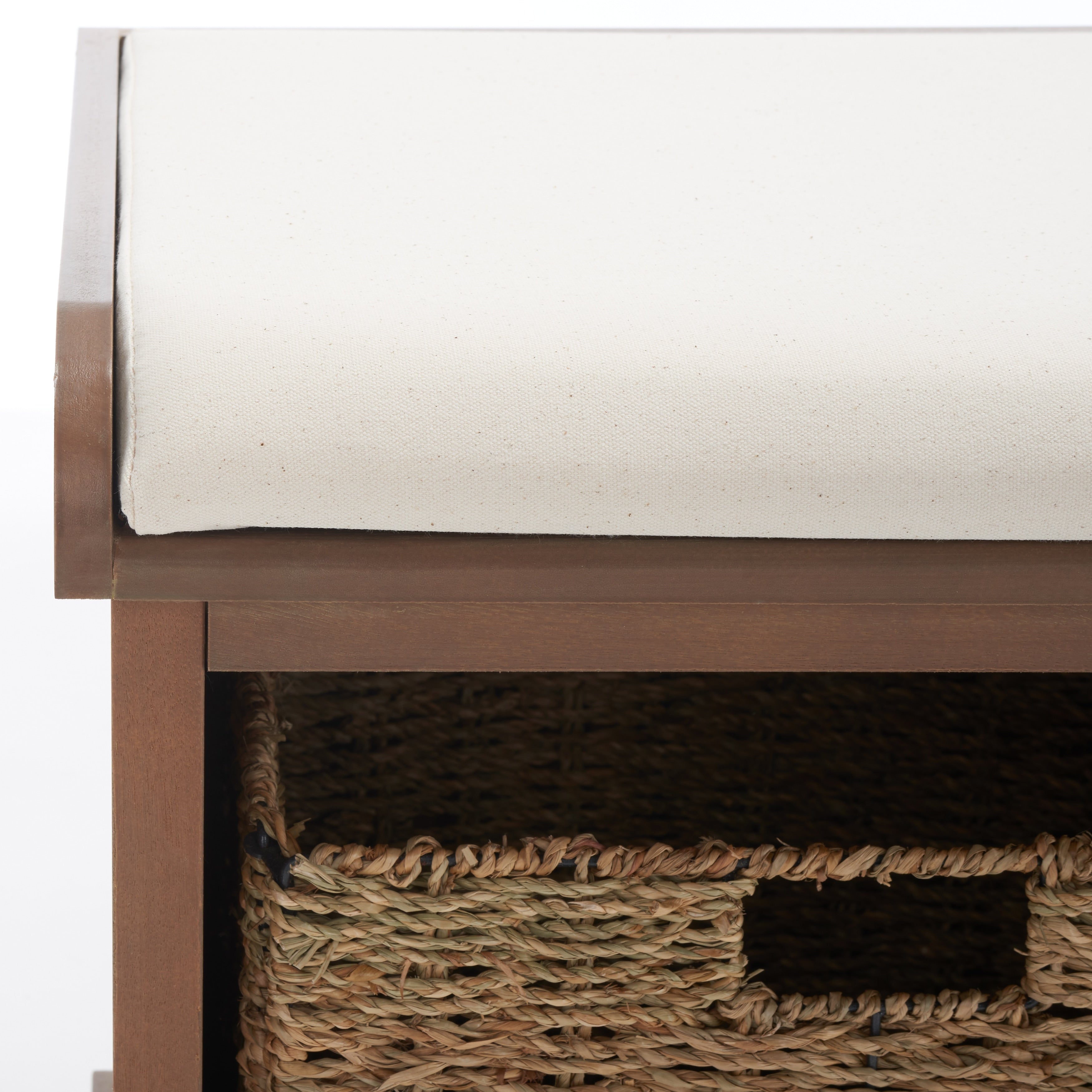 Banc de rangement SAFAVIEH Eola gris/blanc - 47 x 16,1 x 19,9 - 47 L x 16 P x 20 H